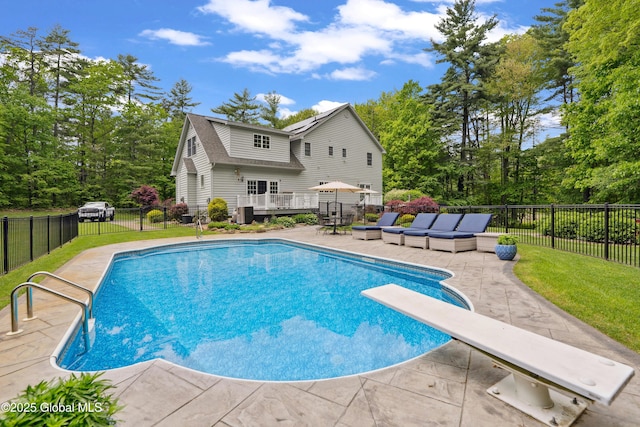 151 Edie Rd, Wilton, NY 12866 - view of pool with a diving board, a patio, and a wooden deck
