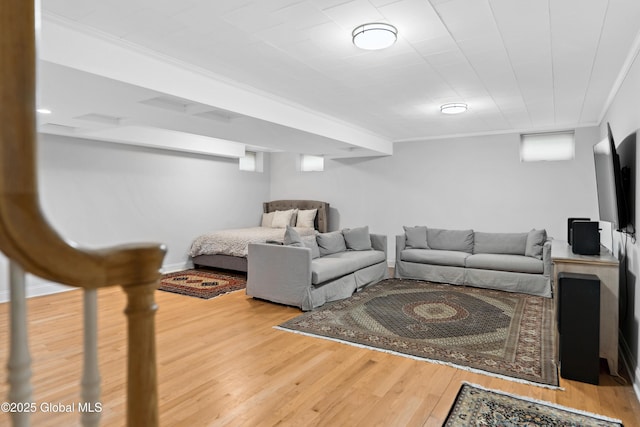 151 Edie Rd, Wilton, NY 12866 - living room featuring wood finished floors and ornamental molding