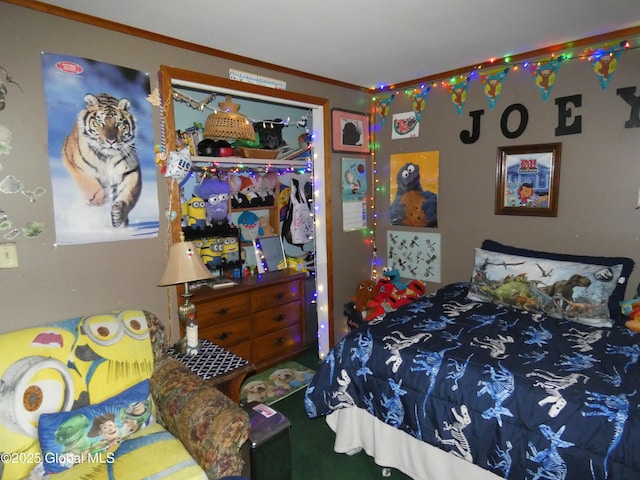 2541 N Line Rd, Galway, NY 12074 - bedroom featuring crown molding and a closet
