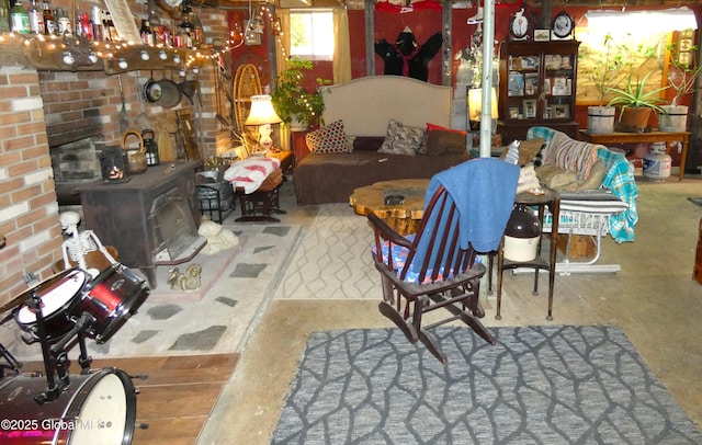 2541 N Line Rd, Galway, NY 12074 - living room featuring a wood stove