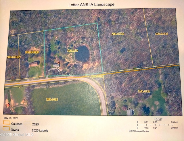 2541 N Line Rd, Galway, NY 12074 - aerial view of property's location featuring property parcel outlined