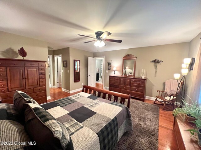 181 Fieldstone Dr, Niskayuna, NY 12304 - bedroom featuring wood finished floors, baseboards, and a ceiling fan