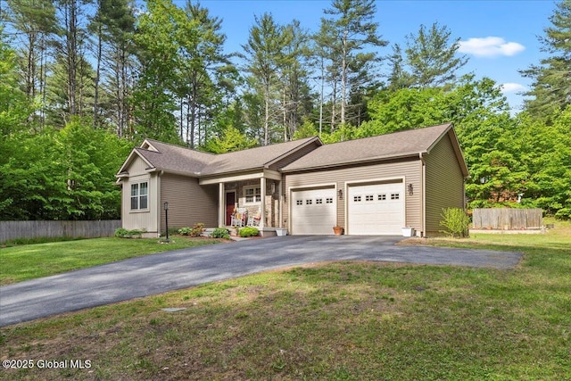 33 White Birch Dr, Lake Luzerne, NY 12846 - ranch-style house with asphalt driveway and a garage