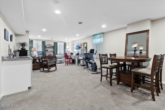 33 White Birch Dr, Lake Luzerne, NY 12846 - dining area featuring light colored carpet and recessed lighting