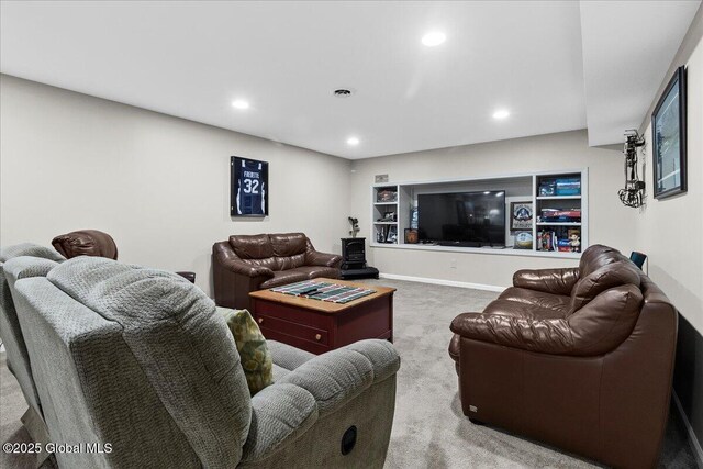 33 White Birch Dr, Lake Luzerne, NY 12846 - carpeted living area featuring recessed lighting