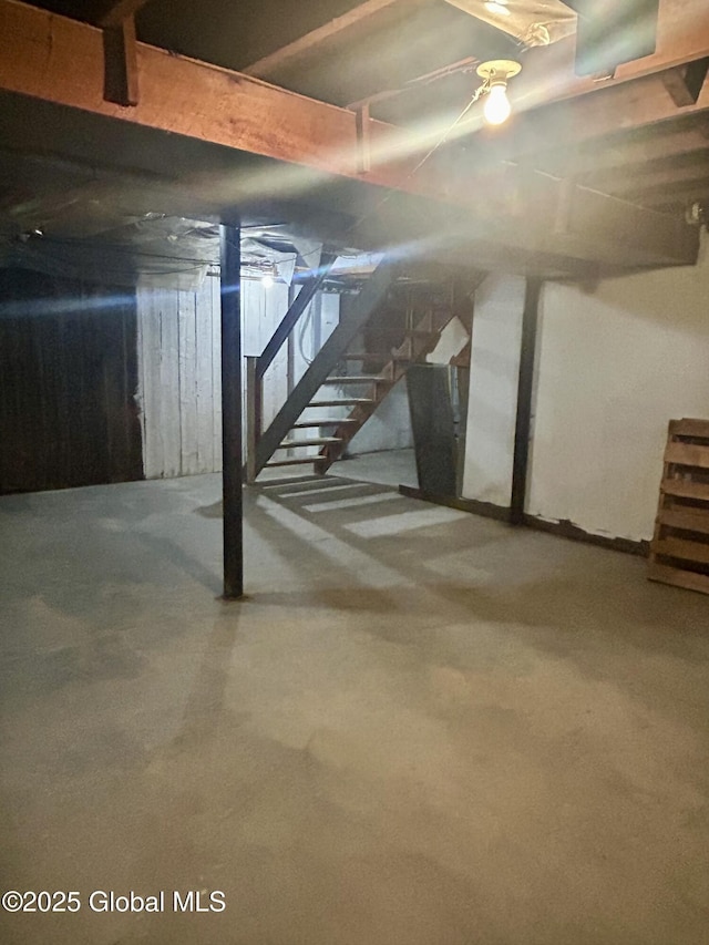 545 Gansevoort Rd, South Glens Falls, NY 12803 - unfinished basement with stairway