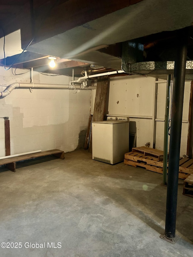 545 Gansevoort Rd, South Glens Falls, NY 12803 - unfinished below grade area with washer / clothes dryer