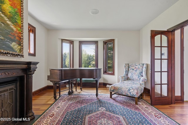 1310 Currybush Rd, Rotterdam, NY 12306 - sitting room featuring wood finished floors, healthy amount of natural light, baseboards, and a fireplace
