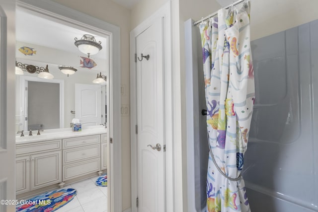 1310 Currybush Rd, Rotterdam, NY 12306 - full bathroom with vanity and tile patterned flooring