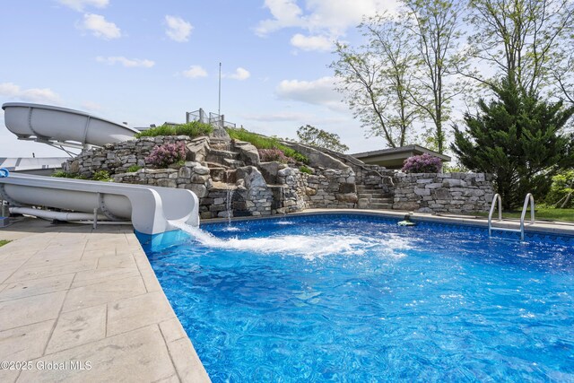 1310 Currybush Rd, Rotterdam, NY 12306 - swimming pool with a water slide and stairway