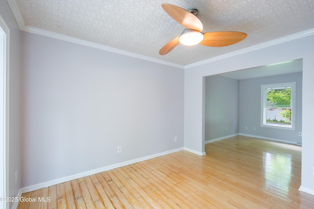 78 Dewitt Ave, Schenectady, NY 12304 - unfurnished room with an ornate ceiling, ceiling fan, baseboards, wood-type flooring, and ornamental molding