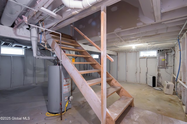 78 Dewitt Ave, Schenectady, NY 12304 - basement with gas water heater and stairway