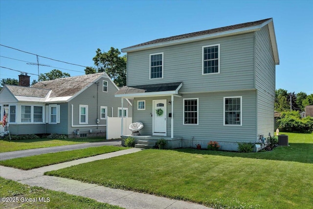 34 Wilson Ave, South Glens Falls, NY 12803 - view of front of property featuring a front lawn