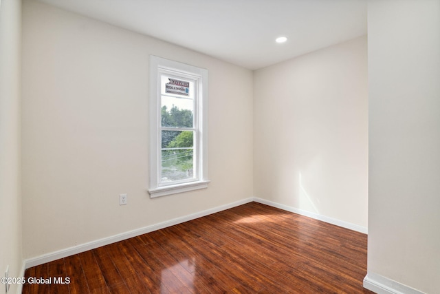 21 Kimball St, Amsterdam, NY 12010 - unfurnished room featuring wood-type flooring, baseboards, and recessed lighting