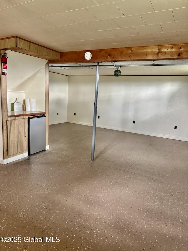 210 County Route 44, Argyle, NY 12809 - finished below grade area featuring stainless steel fridge and baseboards