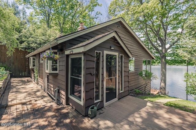 241 Kunkel Rd, Mayfield, NY 12117 - view of outbuilding featuring a water view