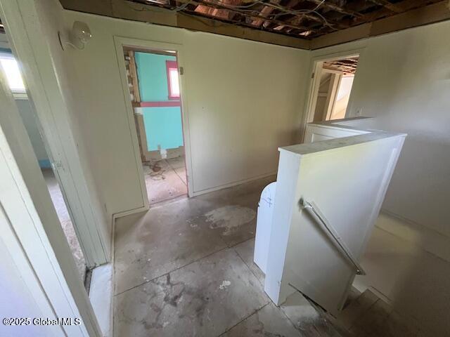 854 Millers Corners Rd, Florida, NY 12053 - hall with an upstairs landing and concrete floors