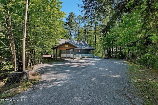 209 Chester Shores Rdg, Chester, NY 12817 - view of dirt / gravel driveway with a view of trees