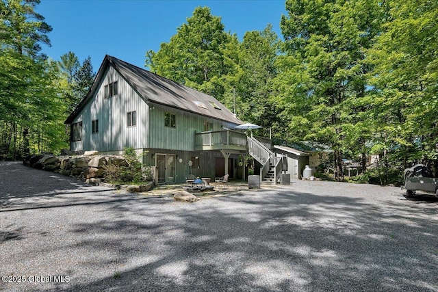 209 Chester Shores Rdg, Chester, NY 12817 - view of side of home featuring stairway and a deck
