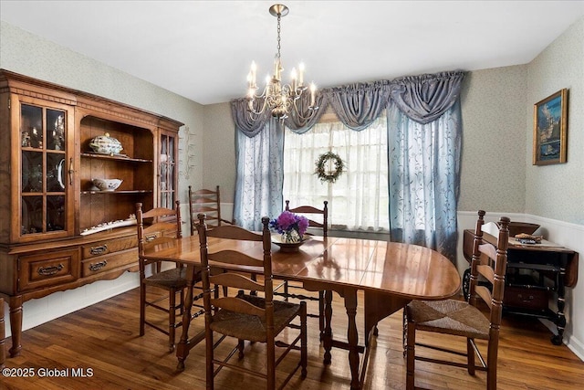 42 Pheasant Ridge Dr, Colonie, NY 12211 - dining space featuring wood finished floors, a chandelier, and a wainscoted wall