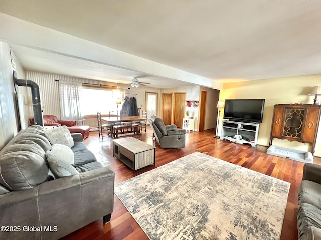 667-669 Ash Grove Rd, White Creek, NY 12816 - living area featuring wood finished floors and a ceiling fan