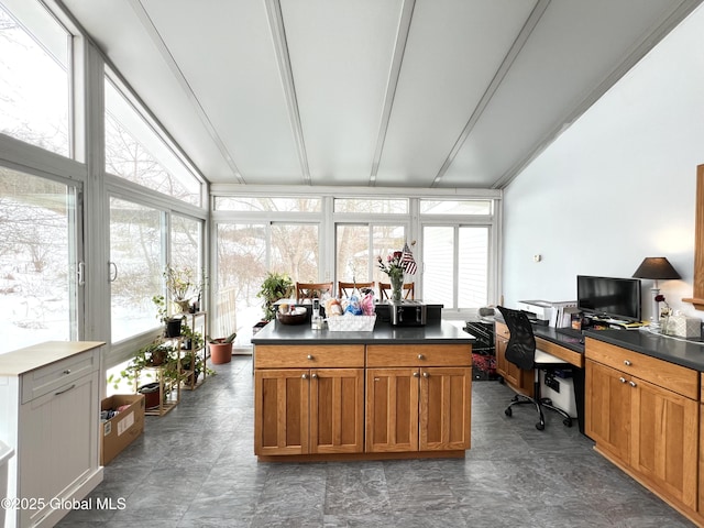 667-669 Ash Grove Rd, White Creek, NY 12816 - office area featuring plenty of natural light, expansive windows, and lofted ceiling