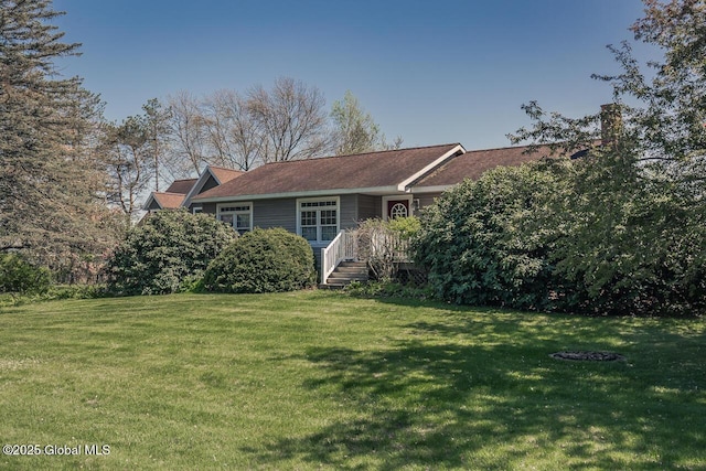 7 Western Ave, Charlton, NY 12019 - rear view of house with a yard and a chimney