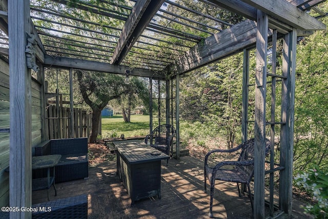 7 Western Ave, Charlton, NY 12019 - wooden terrace with a pergola