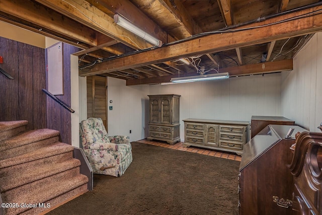7 Western Ave, Charlton, NY 12019 - finished basement with stairway and carpet