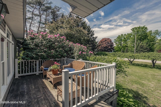 7 Western Ave, Charlton, NY 12019 - deck with a yard