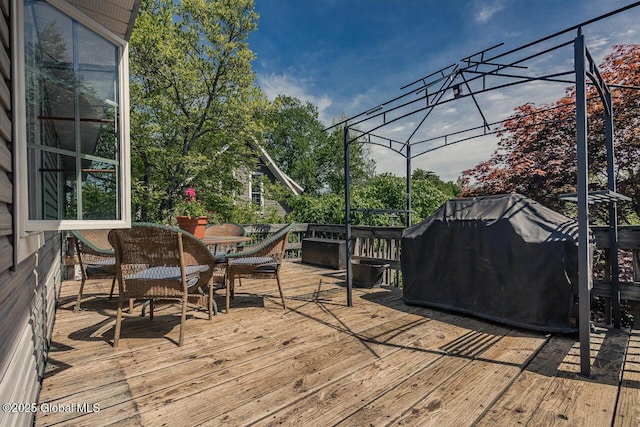 7 Western Ave, Charlton, NY 12019 - wooden terrace with outdoor dining area