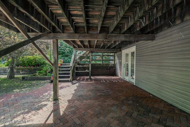 7 Western Ave, Charlton, NY 12019 - view of patio with french doors and stairway