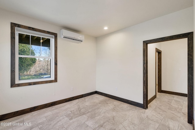 658 Saratoga Rd, Glenville, NY 12302 - unfurnished room with a wall unit AC, baseboards, and recessed lighting
