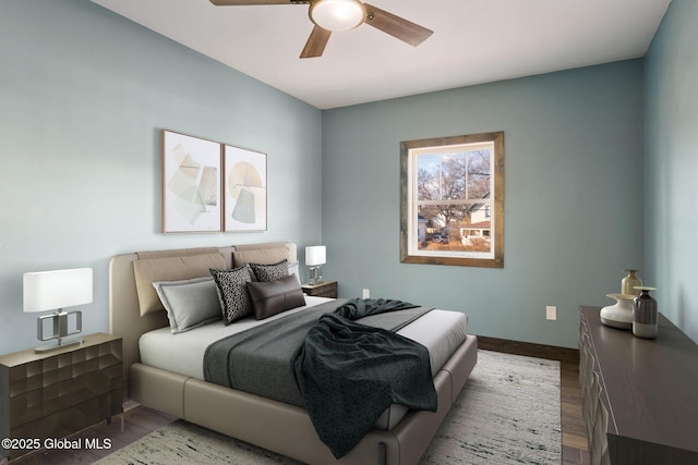 658 Saratoga Rd, Glenville, NY 12302 - bedroom featuring wood finished floors, ceiling fan, and baseboards