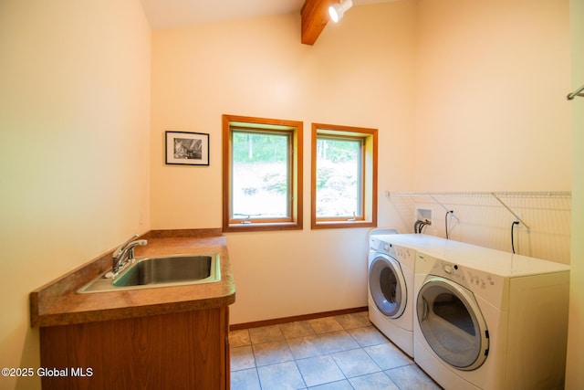 47 County Route 28, Hebron, NY 12832 - laundry room featuring independent washer and dryer and light tile patterned flooring
