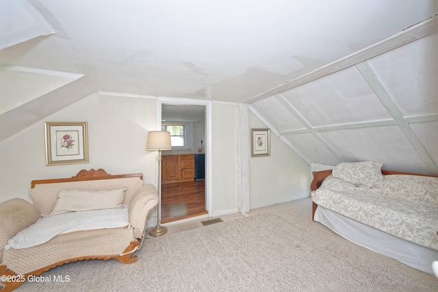 970 Main St, Clifton Park, NY 12065 - carpeted bedroom featuring vaulted ceiling