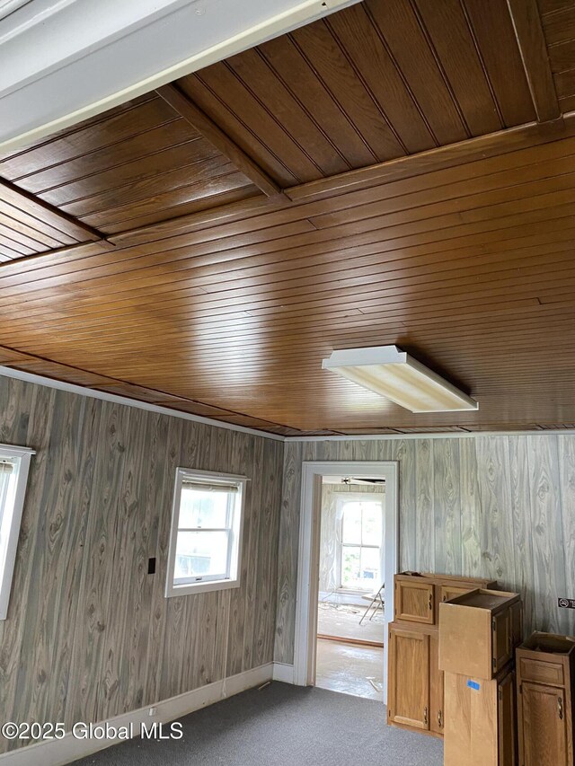 3847 Main St, Warrensburg, NY 12885 - bonus room with wood ceiling, plenty of natural light, wooden walls, and carpet