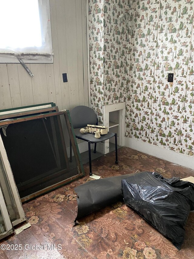 3847 Main St, Warrensburg, NY 12885 - bedroom featuring wood walls