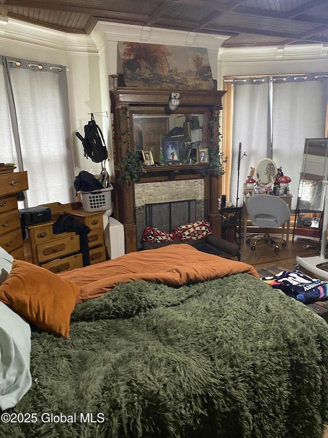 3847 Main St, Warrensburg, NY 12885 - bedroom with ornamental molding and wood finished floors