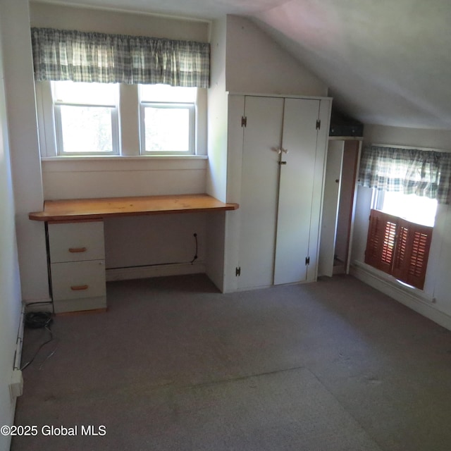 60 Bridge St, Broadalbin, NY 12025 - unfurnished office featuring healthy amount of natural light, light carpet, and lofted ceiling