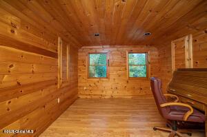 138 Lydon Ln, New Baltimore, NY 12087 - office area with wood ceiling and wood finished floors