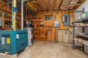 138 Lydon Ln, New Baltimore, NY 12087 - utility room featuring a heating unit, electric water heater, and electric panel