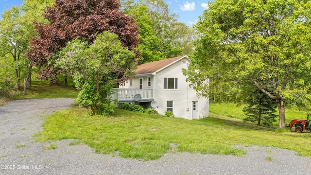 10610 State Highway 7, Worcester, NY 12064 - view of front of home featuring a front yard and a wooden deck