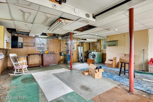 27 Washington Ave, Colonie, NY 12205 - below grade area with washer / dryer, water heater, and a heating unit