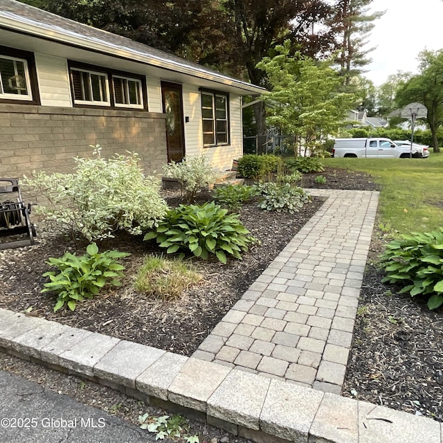 129 Okara Dr, Guilderland, NY 12303 - doorway to property featuring brick siding