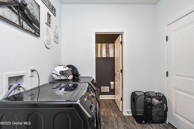 2 Hillard Ln, Colonie, NY 12110 - washroom with independent washer and dryer, dark wood-style floors, and baseboards