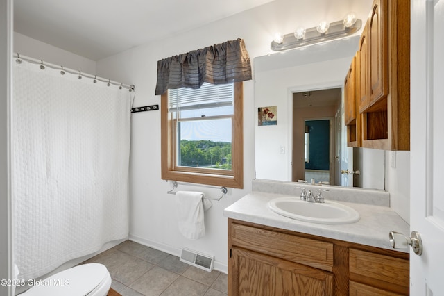 3119 State Route 150, Schodack, NY 12063 - bathroom featuring vanity, toilet, tile patterned floors, and a shower with shower curtain
