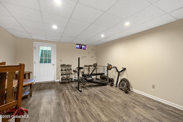 3119 State Route 150, Schodack, NY 12063 - workout room with wood finished floors, baseboards, and recessed lighting