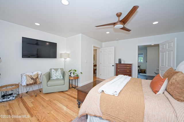 17 Ringwald Rd, Coeymans, NY 12046 - bedroom featuring recessed lighting, light wood finished floors, ceiling fan, and baseboards
