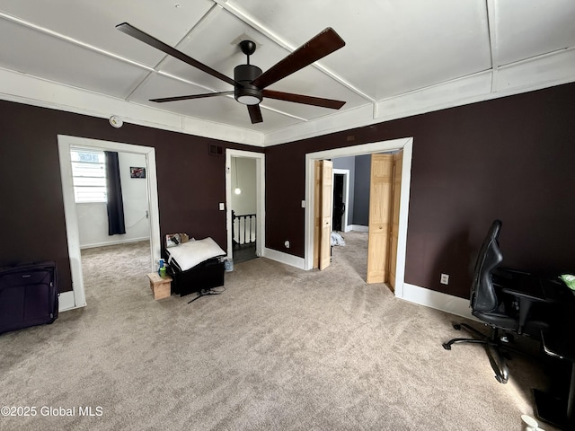 243 N Perry St, Johnstown, NY 12095 - carpeted office with a ceiling fan and baseboards